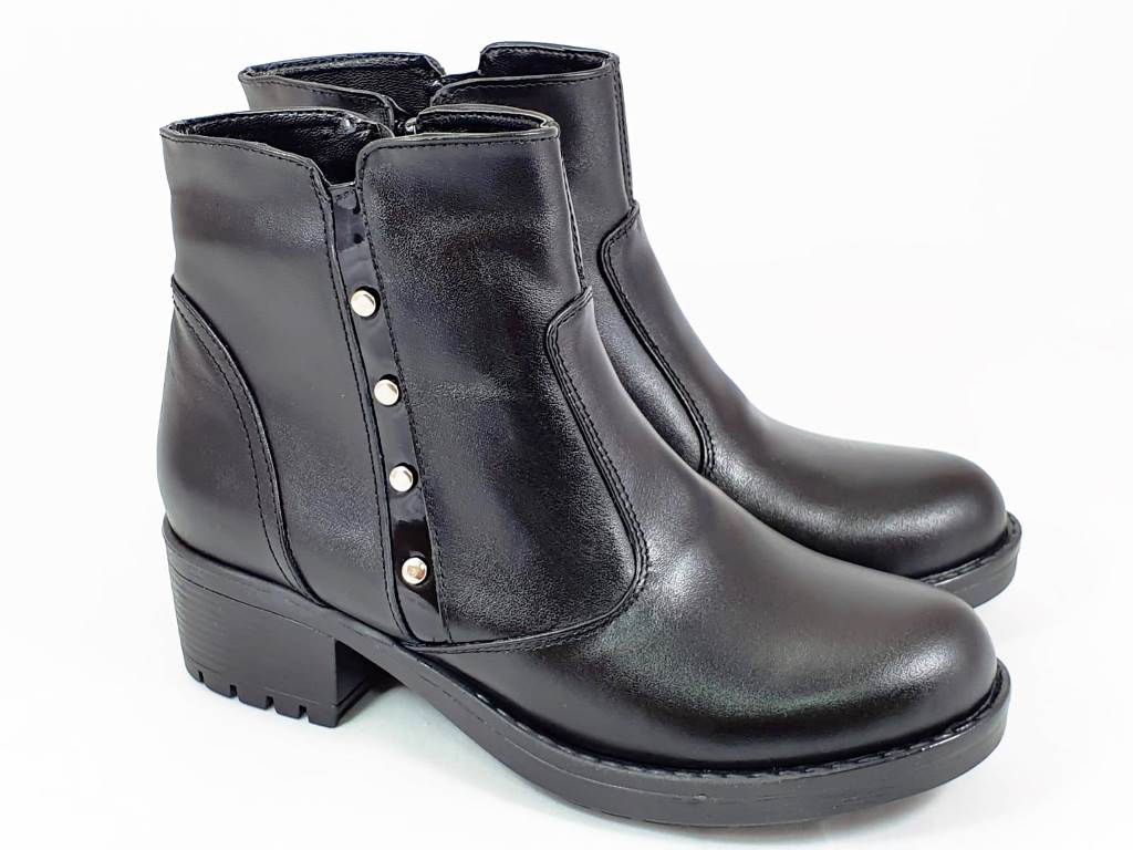 Ghete dama piele negre Sorina biashoes.ro imagine reduceri
